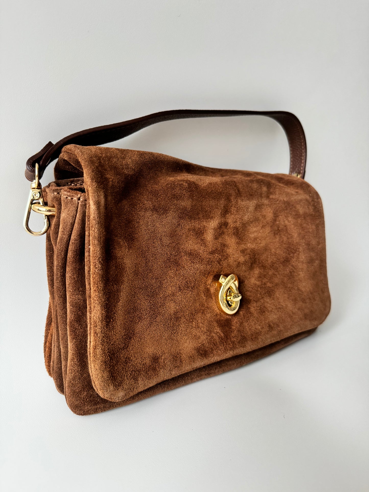 Blake Suede Bag Large Cognac