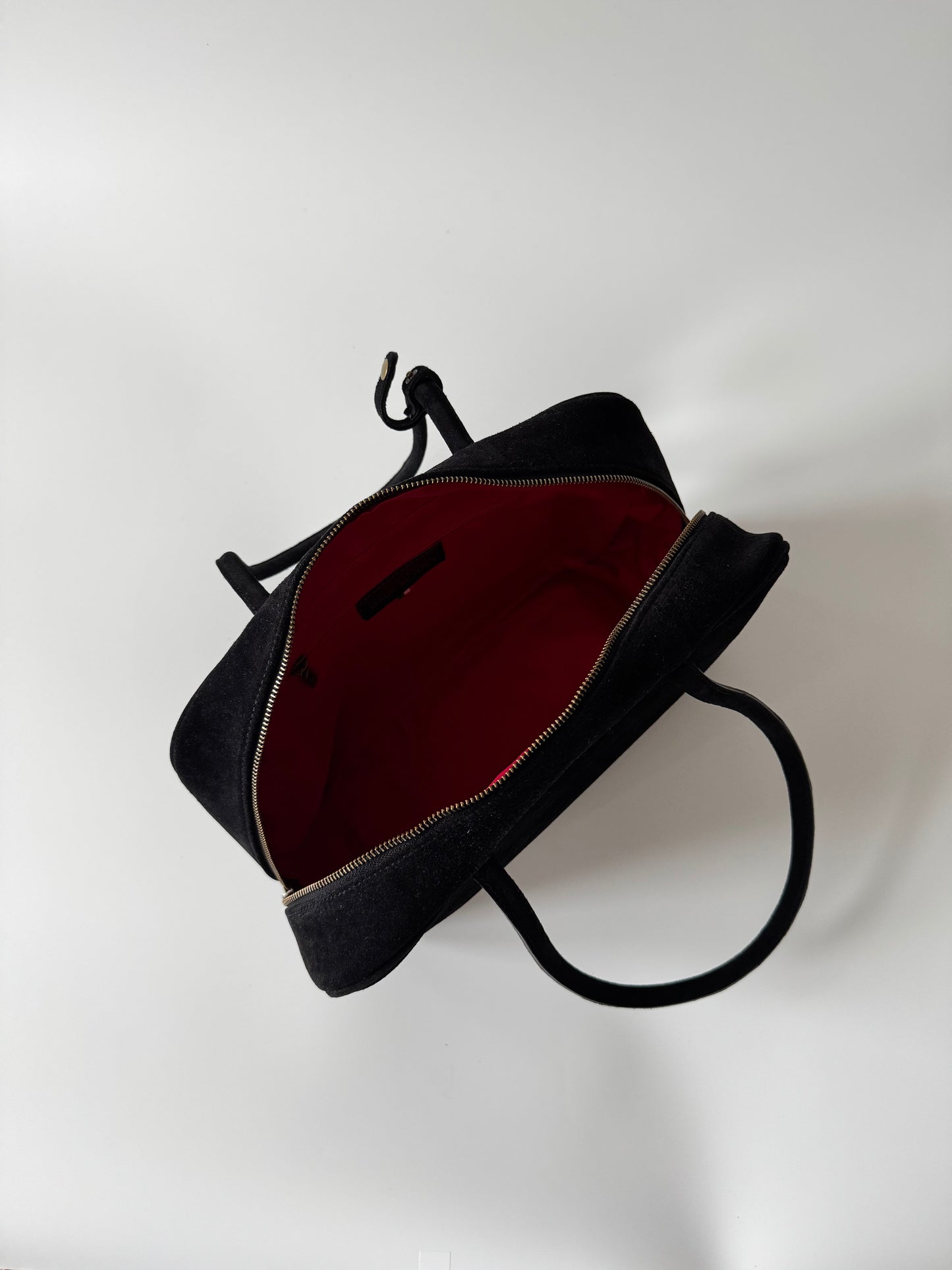Clara Big  Black - Genuine Suede Leather Shoulder Bag