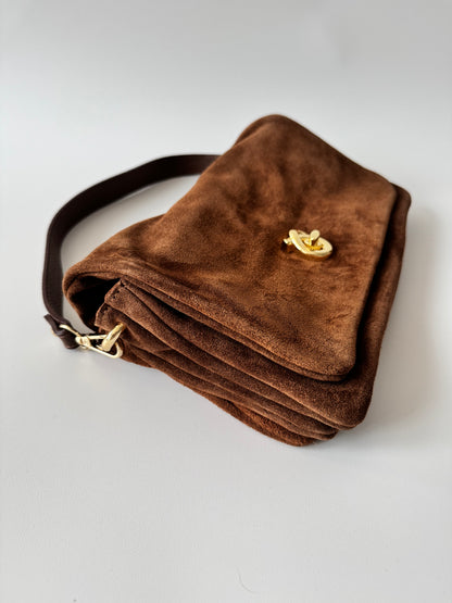 Blake Suede Bag Large Cognac