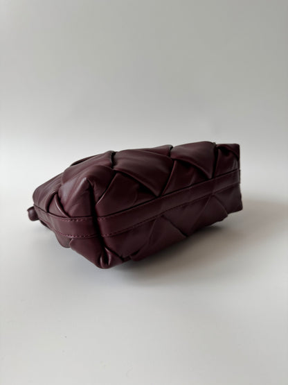 Penelope Leather Bag - Weave Burgundy