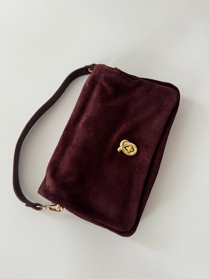 Blake Suede Bag Large Burgundy