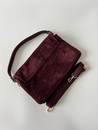 Blake Suede Bag Large Burgundy