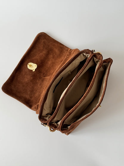 Blake Suede Bag Large Cognac