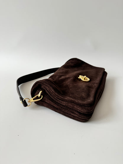 Blake Suede Bag Large  Dark Brown