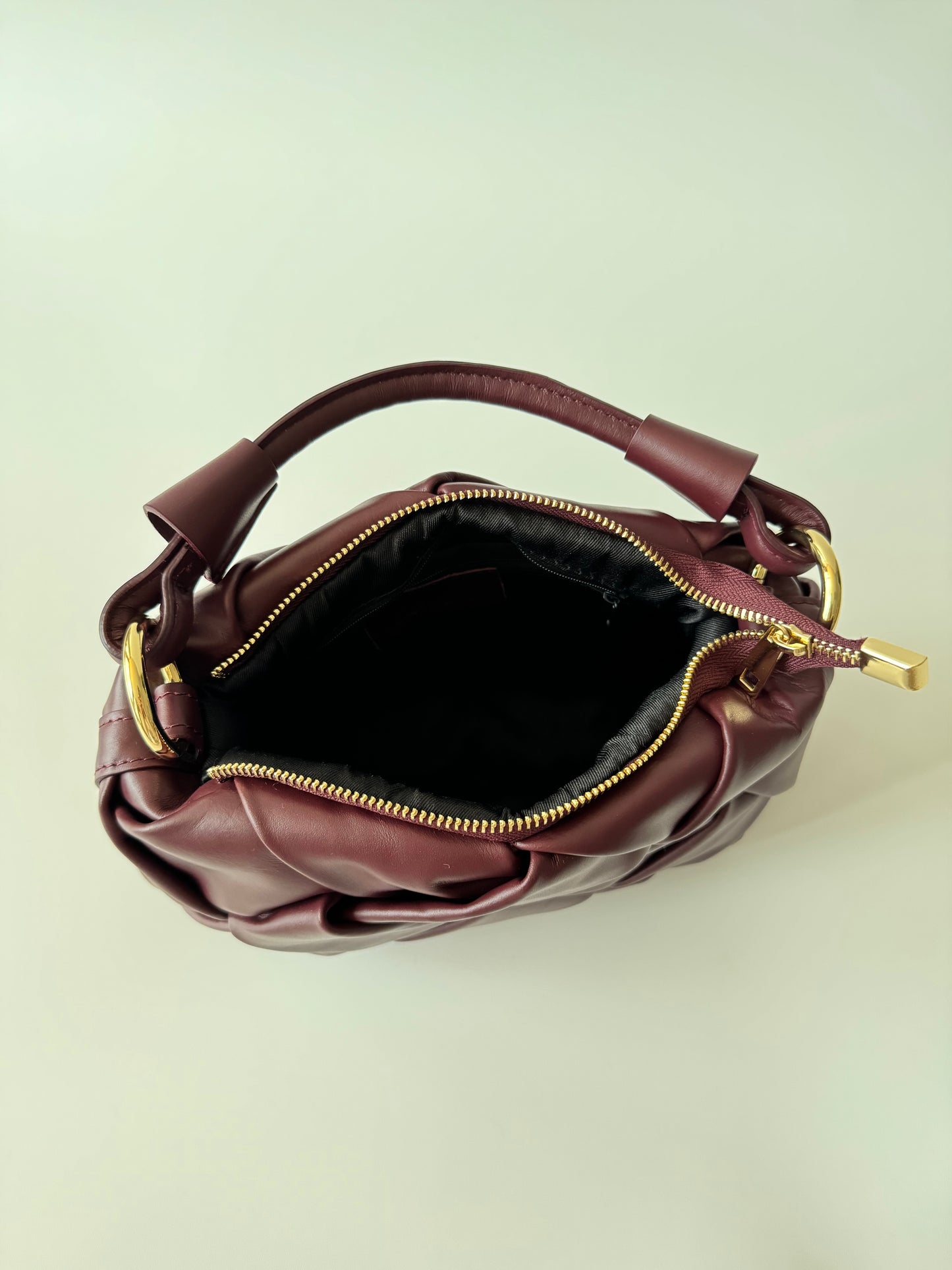 Penelope Leather Bag - Weave Burgundy