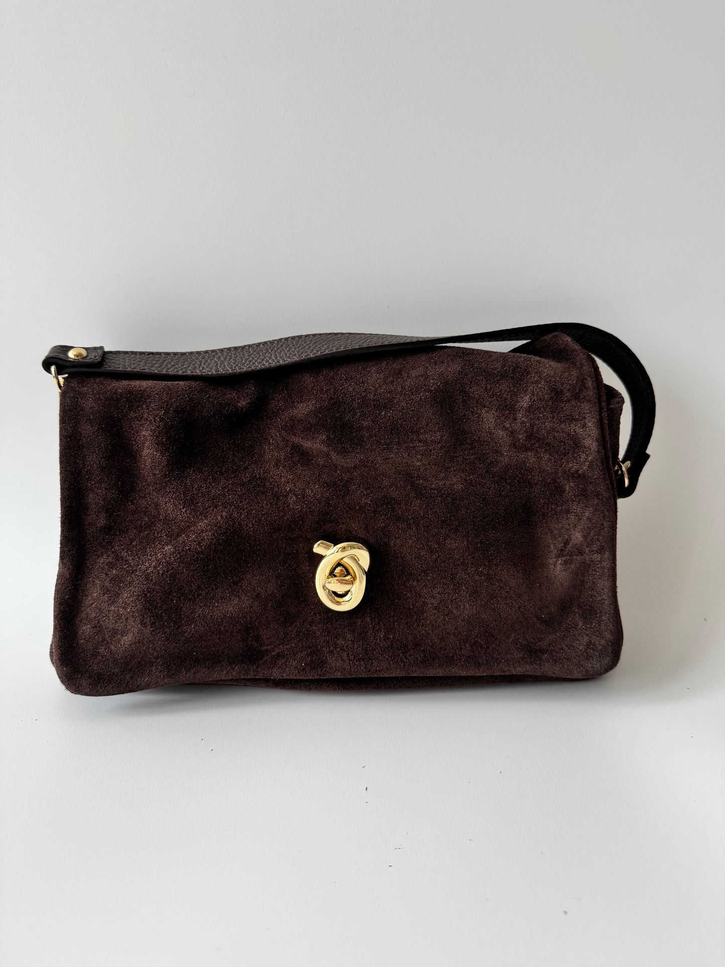 Blake Suede Bag Large  Dark Brown