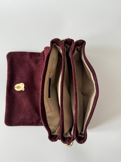 Blake Suede Bag Large Burgundy