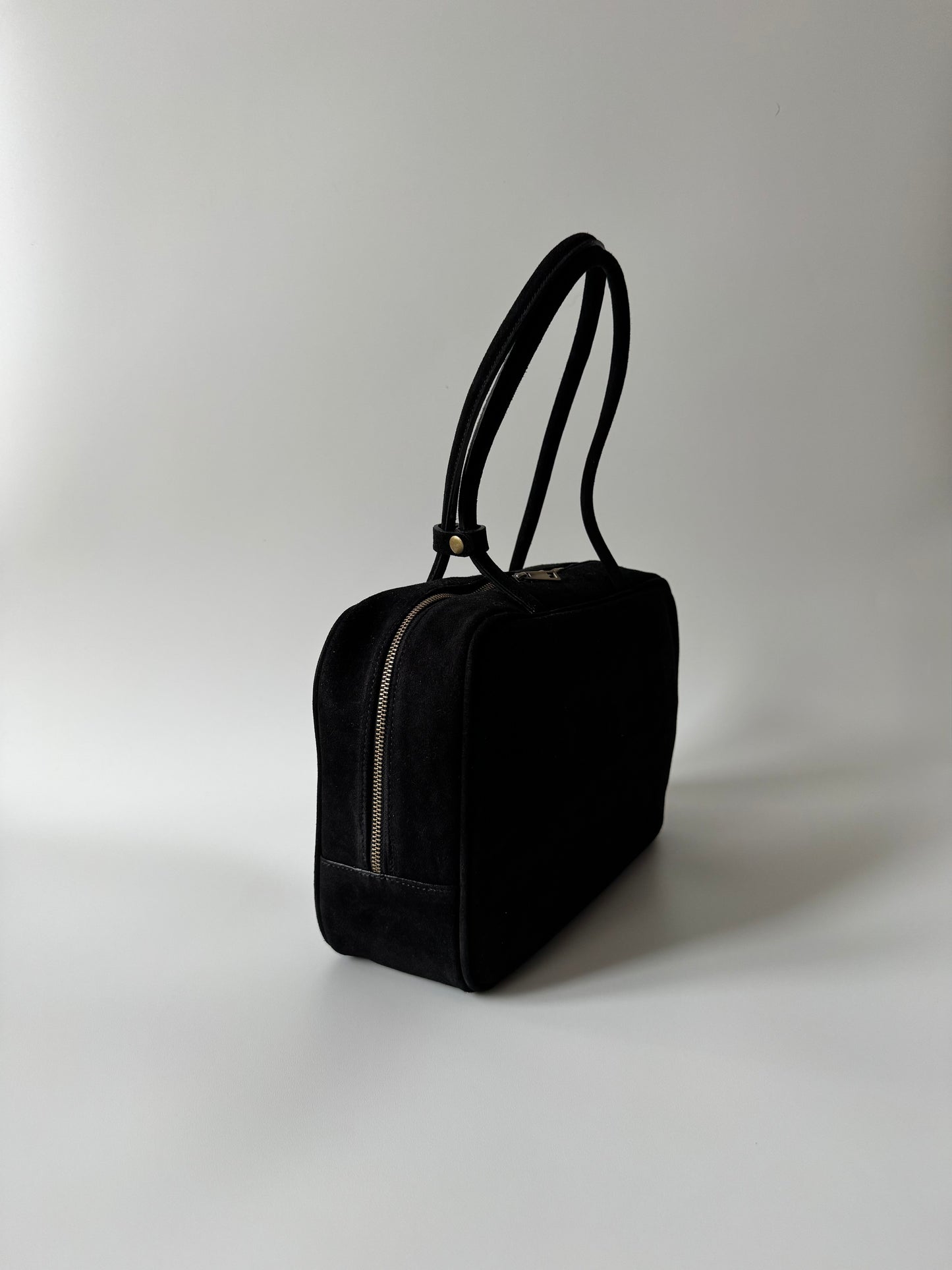 Clara Big  Black - Genuine Suede Leather Shoulder Bag