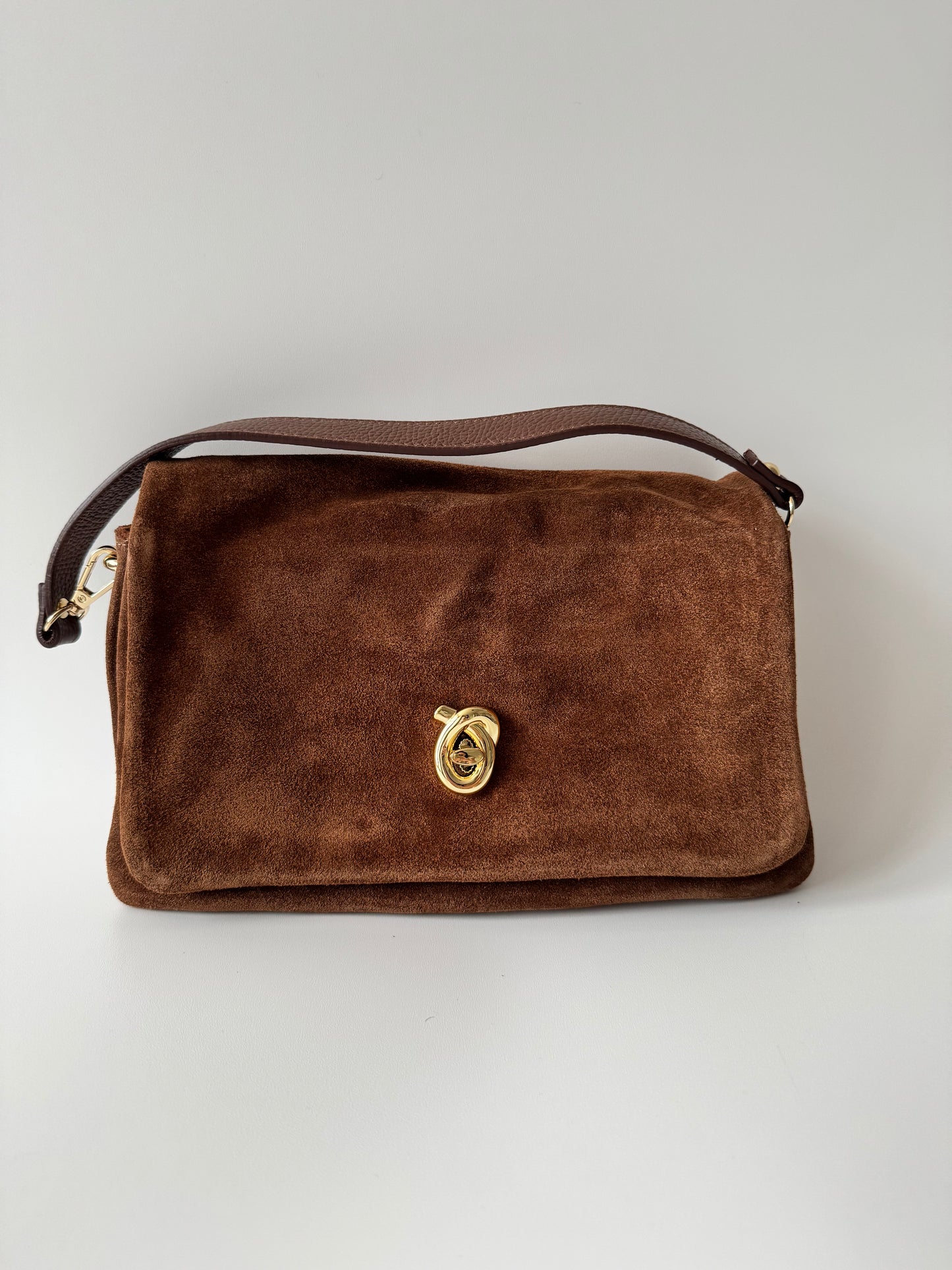 Blake Suede Bag Large Cognac