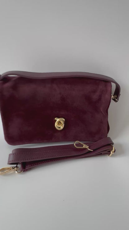 Blake Suede Bag Large Burgundy